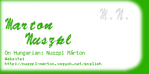 marton nuszpl business card